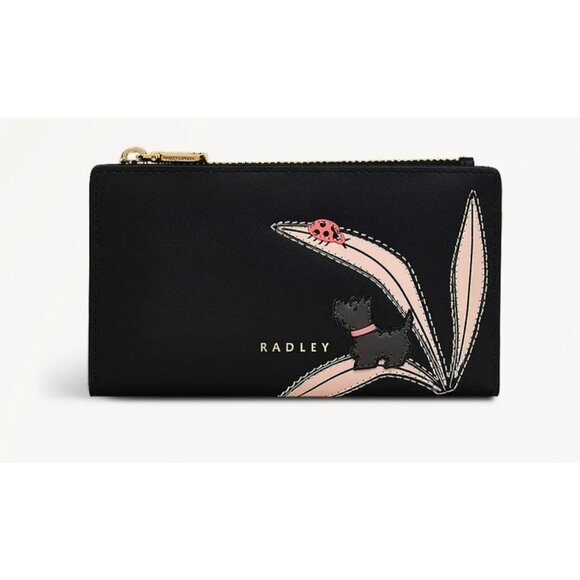RADLEY London Tales of Spring leather women's wallet cardcase + Dust bag BLACK - Picture 1 of 7